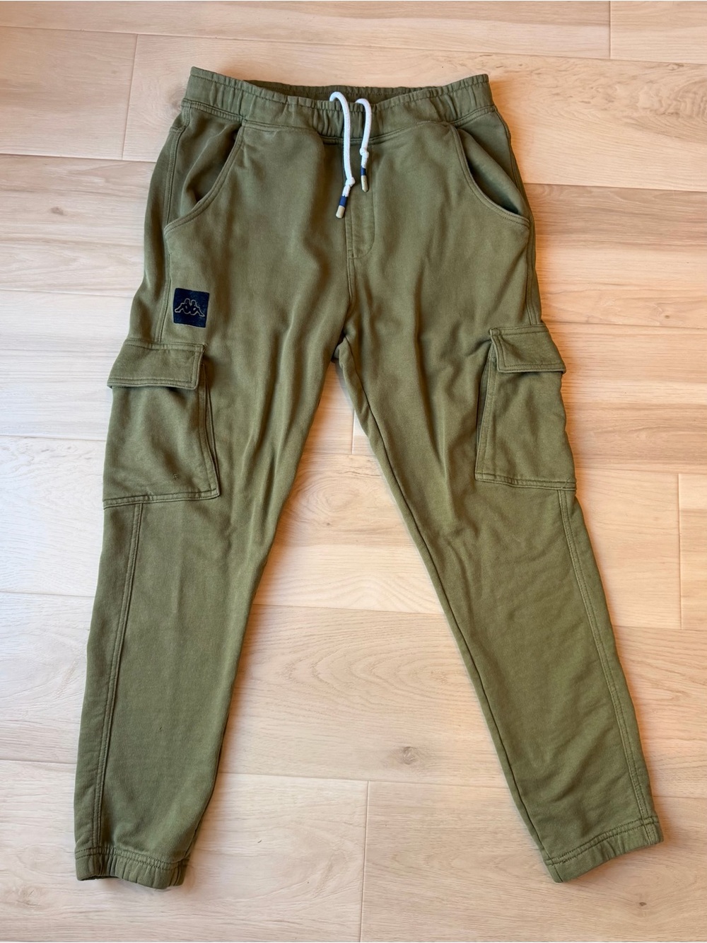 Kappa Olive Green 100% Cotton Cargo Sweatpant Joggers medium